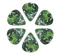 Tropical Leaves Printed Guitar Picks -6 Pcs Guitar Picks Plectrum,Guitar Accessories,Electric Guitar Pick, Bass & Ukulele 0.96mm