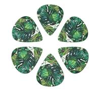 Tropical Leaves Printed Guitar Picks Plectrum,Guitar accessories,6pcs 0.46mm