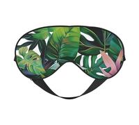 Tropical Leaves Printing Sleep Mask for Women Men Double-Sided Print Soft Silk Eye Masks Eye Sleep Shade Cover