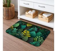 Tropical Leaves Quick Dry Bath Mat, Lush Greenery Absorbent Non Slip Shower Rug, Seasonal Memory Foam Washable Bath Rugs for Bathroom Toilet Decor 20x32 Inch