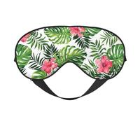 Tropical Leaves Sleep Eye Mask Smooth Soft Adjustable Shading Blindfold Eye Mask for Rest Travel