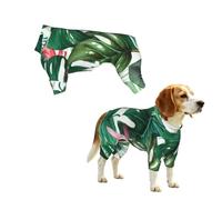 Tropical Leaves Sun Protection Dog Shirt Soft Stretchy Dog T-Shirts
