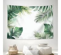 Tropical Leaves Tapestry, Fresh Plant-Based Aesthetics Tapestries Wall Hanging, Green Tapestry Wall Art Decor, for Bedroom Living Room Dorm Home Party Decoration - 150x130cm