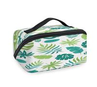 Tropical Leaves Travel Makeup Bags for Women Men Girls Boys Palm Leaves Wash Pouch Bag Portable Toiletry Cosmetic Toiletries Organizer Shower Bag
