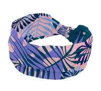 Tropical Leaves Wide Headband, Headbands for Women, Non Slip Turban Head Wraps, Elastic Sweat Yoga Workout Hairband Soft Hairwrap Bandana