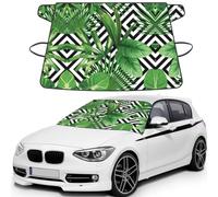 tropical leaves Windproof Car Windshield Snow Cover Anti-Theft Door Flaps UV Resistant Waterproof Wiper Protector for All Vehicles