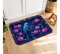 Tropical Leopard and Macaw Jungle Art Kitchen Rugs 16x24 Inch
