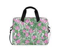 Tropical Light Peach Flowers Laptop Sleeve Case Soft Laptop Carrying Case with Zipper messenger bag for Work Journey with Strap Handle, 13 14 15.6 inch