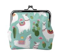 Tropical Llama Alpaca Cactus Flower print Coin Purse, Mini Change Purse for Women Small Coin Purse for Credit Card Folded Bills