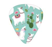 Tropical Llama Alpaca Cactus Flower print Guitar Picks 12 Pack Assorted Thickness for Guitar,ukulele,0.46/0.71/0.96mm