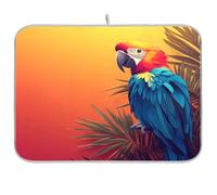 Tropical Macaw Parrot Reusable Dish mat 18x24 Rectangle Large countertop Protector Heat Resistant Decorative Home Decor Essentials