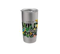 Tropical Macaw Parrots Jungle Nature Bird Design Life Quotes Stainless Steel Insulated Tumbler