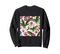 Tropical Magenta Orchid Plant Lover Design Sweatshirt