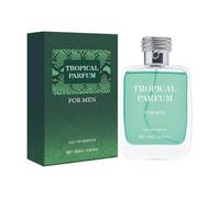 Tropical Men Perfume Spray, Tropical fragrance specially designed for men 100ml EDP, Invigorating Notes of Fig Leaf, Coconut Water and Ginger, Leading to a Heart of Coconut, Fig & Mint