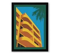 Tropical Modernism Geometric Framed Wall Art Print A2 (59.4×42cm) Black, Wall Decor for Living Room, Bedroom, Office & Home, Ready to Hang, Art Gift