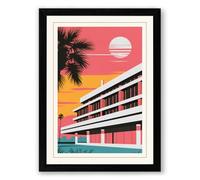 Tropical Modernism Retro Framed Wall Art Print A2 (59.4×42cm) Black, Wall Decor for Living Room, Bedroom, Office & Home, Ready to Hang, Art Gift