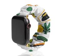 Tropical Monkey Parrot Coconuts Tree Stamp Compatible with IWatch Series Watch Strap Fashion Scrunchies Stretchy