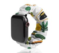 Tropical Monkey Parrot Coconuts Tree Stamp Compatible with IWatch Series Watch Strap Fashion Scrunchies Stretchy
