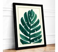 Tropical Monstera Leaf Botanical Framed Wall Art Print A4 Black