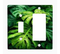 Tropical Monstera Leaf Light Switch Cover Plates/Outlet Covers, Lush Green Foliage for Home Decor, Thermoplastic Wall Plates, Standard Size Toggle Rocker