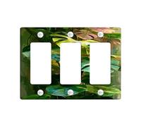 Tropical Monstera Light Switch Cover Plates/Outlet Covers, Lush Green Plants for Indoor Decor, Thermoplastic Wall Plates, Standard Size 3 Gang Wall Plate