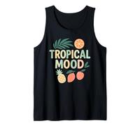 Tropical Mood Pineapple Orange Mango Leaves Art Tank Top