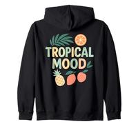 tropical mood pineapple orange mango leaves art Zip Hoodie