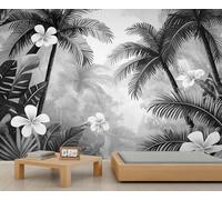 Tropical Mural Palm Tree Wallpaper Retro Jungle Wall Mural Commercial Hotel Poster Custom Wallpaper Massive Panoramic Wall Poster (Non-self-Adhesive)