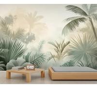 Tropical Mural Tropical Plants Wallpaper Jungle Forest Rainforest Wall Mural Commercial Hotel Poster Custom Wallpaper Massive Panoramic Wall Poster (Non-self-Adhesive)