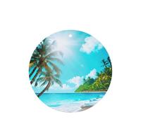 Tropical Ocean Beach Theme Hanging Air Freshener Set, Round Lavender Fragrance Cards For Auto Interior, 10/24 Cards Pack