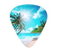 Tropical Ocean Beach Theme Print Guitar Pick,12 Pack,Includes Thin,Medium,Heavy Gauges,Suitable for guitar,ukulele