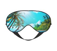 Tropical Ocean Beach Theme Print Lightweight Sleep Mask Breathable Light-Blocking Travel Yoga Outdoor Adventures