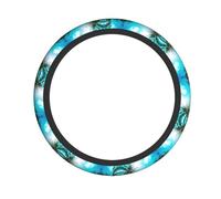 Tropical Ocean Beach Theme Print Steering Wheel Cover Non-Slip Ergonomic Design Decoration Car Interior Accessory