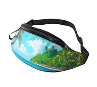 Tropical Ocean Beach Theme Print Unisex Pack Waist Bag for Lightweight Comfortable Travel Casual Sporty Occasions