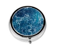 Tropical Ocean Beach Theme This Small, Round Pill Box is a Portable Travel Medicine Organizer with Three compartments for Storing Daily medications.
