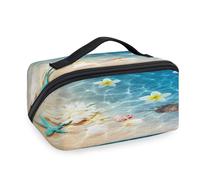 Tropical Ocean Beach Theme Travel Makeup Bags for Women Men Girls Boys Wash Pouch Bag Portable Toiletry Cosmetic Toiletries Organizer Shower Bag