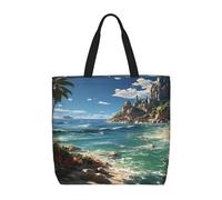 Tropical Ocean Beach Theme Women Handbag Waterproof Shopper Bag Large Capacity Handbags For College Yoga Beach