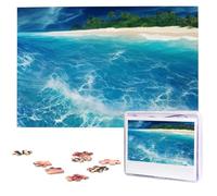 Tropical Ocean Beach Theme Wooden Puzzles 1000 Pieces Personalized Jigsaw Puzzle For Adults Interesting Custom Photo Puzzles Gift For Holiday Birthday Wedding Anniversay