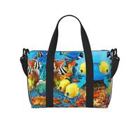 Tropical Ocean Sea Fish Printed Travel Duffel Bag Foldable Gym Duffel Bag Suitable for Travel Work Gym etc