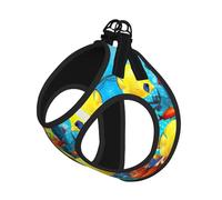 Tropical Ocean Sea Fish Printing Puppy Summer Vest Harness With Reflective,Dog Accessories For Small Medium Large Dogs And Cats