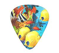 Tropical Ocean Sea Fish The guitar pick, for acoustic, electric, bass guitars - natural touch, 12 pack, multi-color.