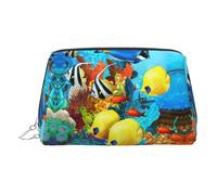 Tropical Ocean Sea Fish Toiletry Pouch, Travel-Friendly Makeup Organizer for Makeup Brushes, Lipsticks