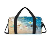 Tropical Oceans Theme Sport Duffel Bag with Shoes Compartment Overnight Weekender Bags Travel Gym Luggage Organizer for Women Men Kids Girls Boys