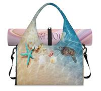 Tropical Oceans Theme Sports Duffle Bag with Shoe Compartment Weekend Overnight Bags Tote Cabin Luggage Bag for Gym Yoga Travel