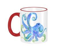 Tropical Octopus Sea Animal Coffee Mug with Handle Tea Cup Mug Drinking Cups Ceramic Reusable Funny Novelty Coffee Mugs Travel Cup Drinkware Accessories for Home Office Cups Gifts 11oz