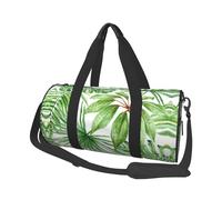 Tropical Palm Banana Leaves Duffle Bag With Shoes Compartment And Adjustable Strap,Foldable Travel Duffel Bags For Men Women,Waterproof Duffel Bags, Black, One Size