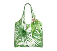 Tropical Palm Banana Leaves Print Canvas Tote Bags,Reusable Cloth Bags For Shopping Beach Grocery Trendy