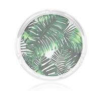 Tropical Palm Banana Leaves Print Round Glass Ashtray For Decor Living Room Bedroom Meeting Room Smoking Accessory