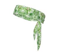 Tropical Palm Banana Leaves Print Sports Head Tie,Adjustable Sports Headband for Sports, Fitness, Working Out, Yoga