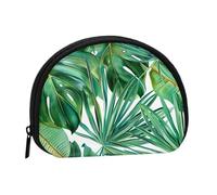 Tropical Palm Banana Leaves Printed Coin Purse for Women Cute Small Change Wallet Mini Coin Purses Pouch with Zipper